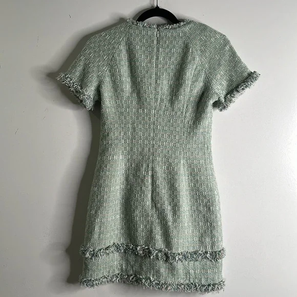 Laizo sage green mini tweed dress size medium - Picture 9 of 11